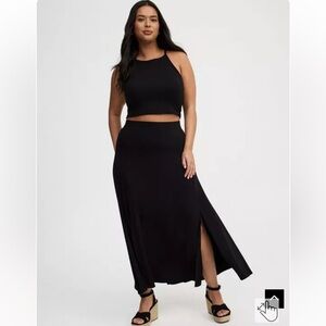 Torrid Maxi Jersey Side Slit Skirt